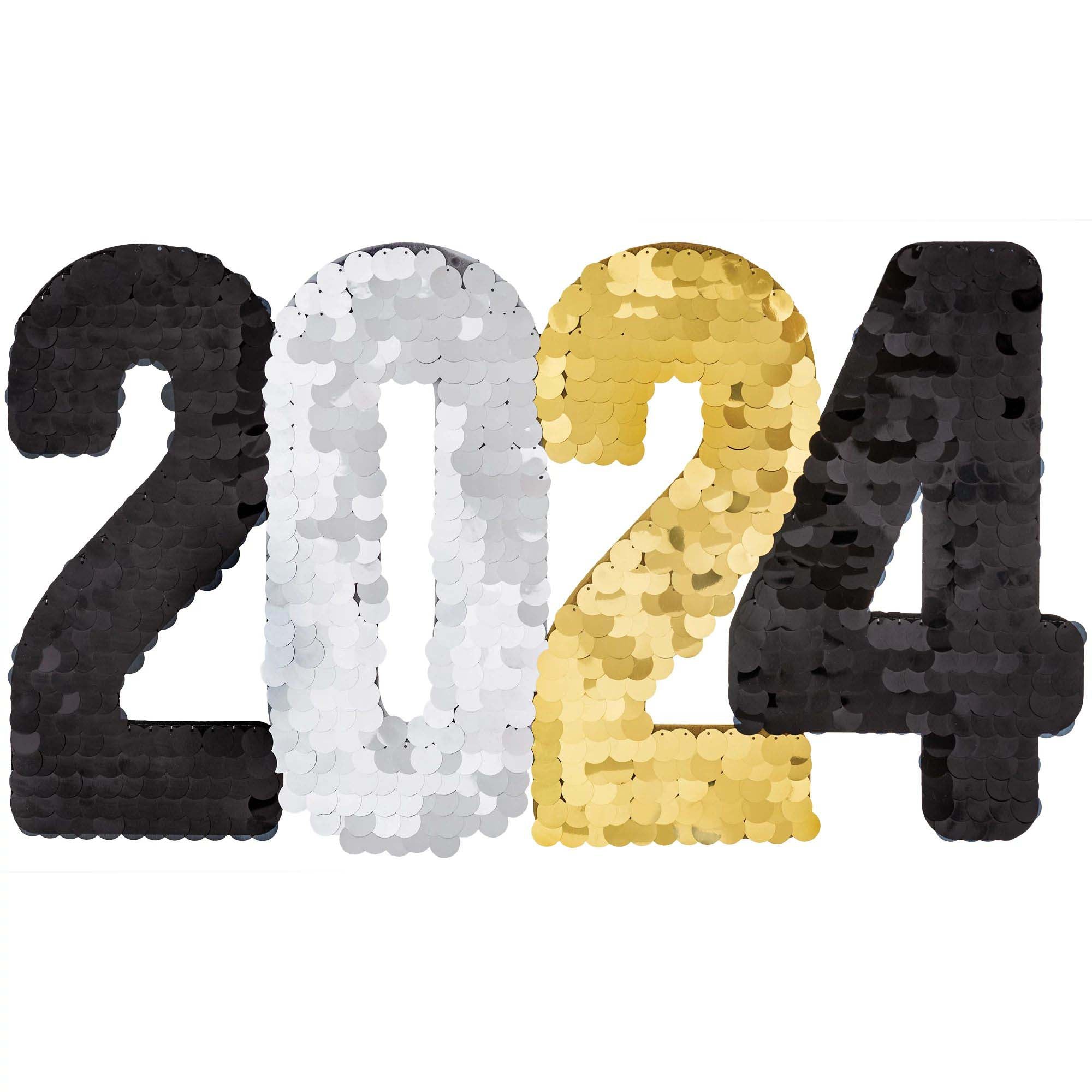 2024 New Year Jumbo Paillette Cutout, 14 x 24 Inches | Party Expert