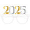 AMSCAN CA New Year 2025 New Year Number Plastic Glasses, Silver and Gold, 1 Count 192937496114