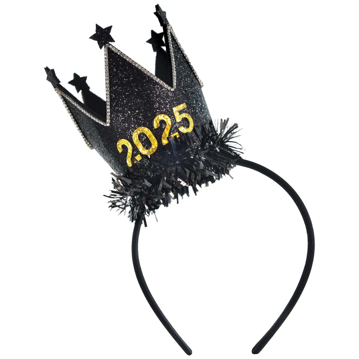 AMSCAN CA New Year 2025 New Year's Eve Crown Headband, 1 Count 192937483428
