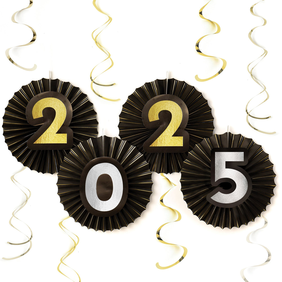 AMSCAN CA New Year 2025 New Year's Eve Spiral Decoration Kit, 12 Count 192937495988