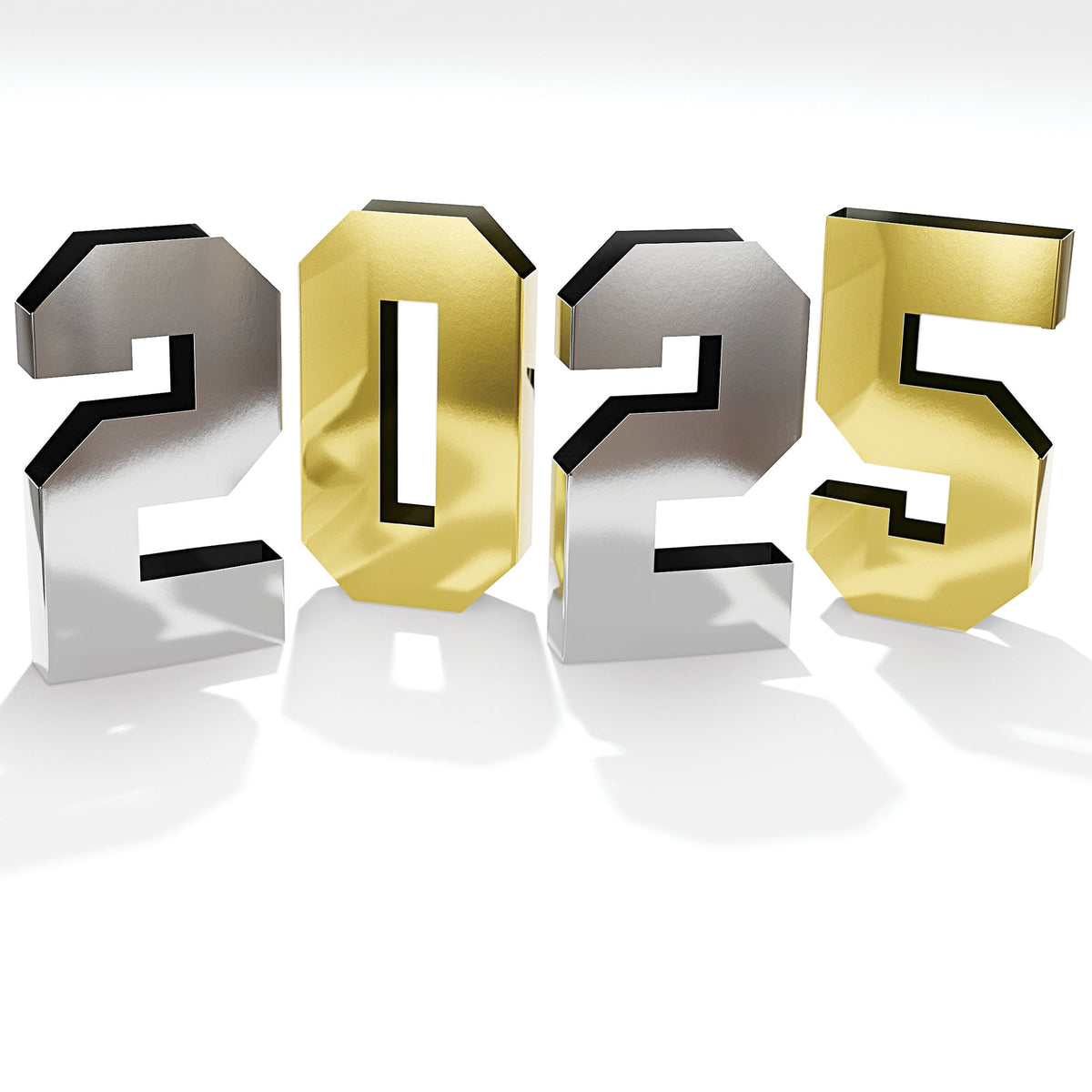 AMSCAN CA New Year 2025 New Year's Eve Table Centerpiece, 8 x 4.75 Inches, 4 Count 192937509104