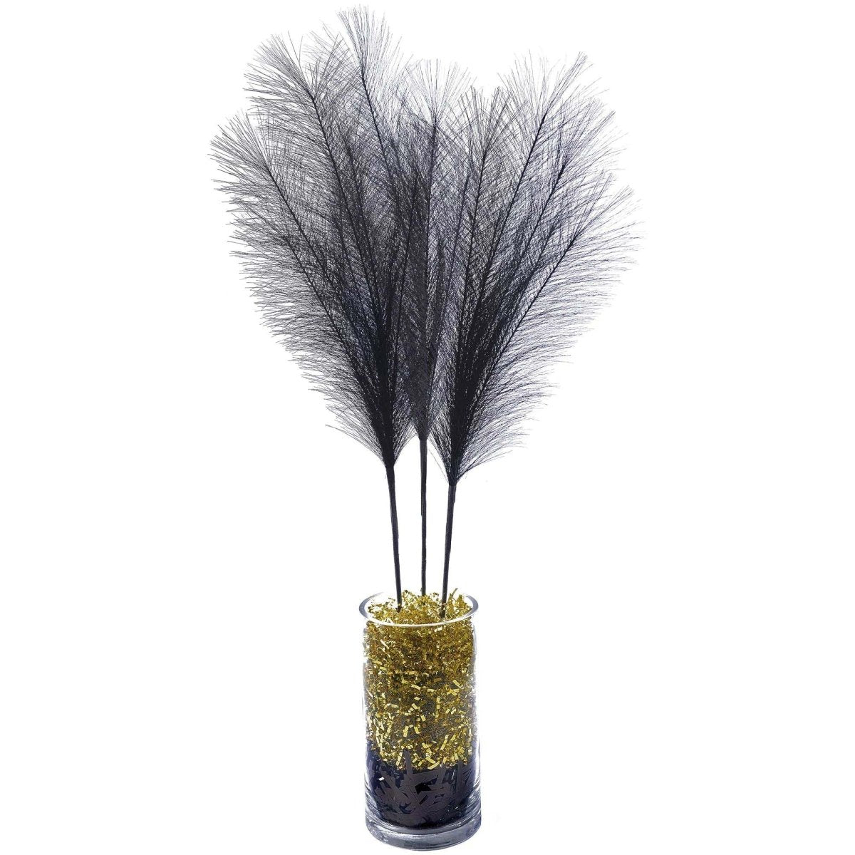 AMSCAN CA New Year Black Cloth Feather, 3 Count 192937464038
