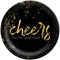 AMSCAN CA New Year Cheers for the NY Small Round Dessert Paper Plates, Black and Gold, 7 Inches, 20 Count 192937463543