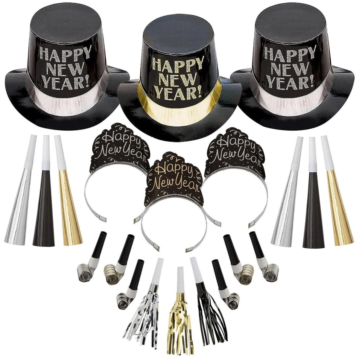 AMSCAN CA New Year Elegant Celebration Party Kit for 50 People, 100 Count 013051867799