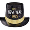AMSCAN CA New Year Happy New Year 2025 Foil Black Top Hat, 1 Count 192937515150