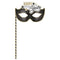 AMSCAN CA New Year Happy New Year Black Glitter Mask on a Stick, 1 Count 192937273685