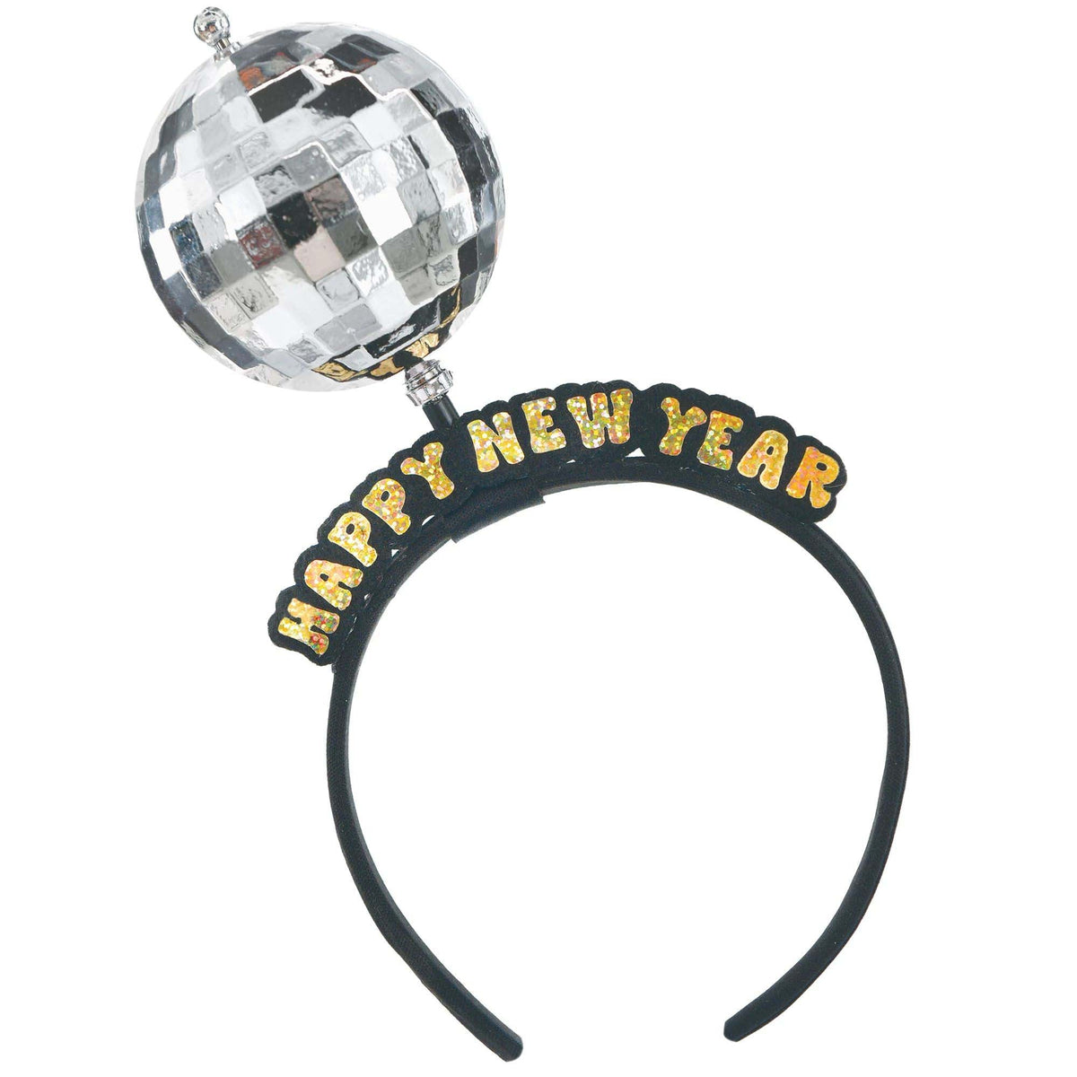AMSCAN CA New Year Happy New Year Spinning Disco Ball Headband, 1 Count 192937475911