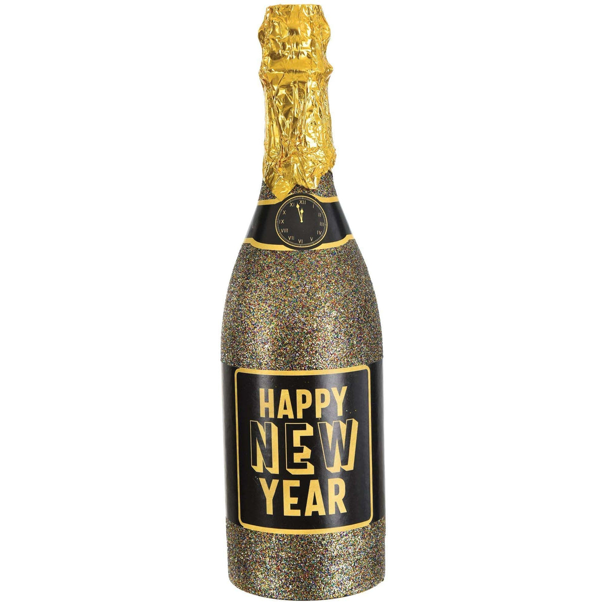 AMSCAN CA New Year New Year Glitter Bottle Popper, 12 Inches, 1 Count
