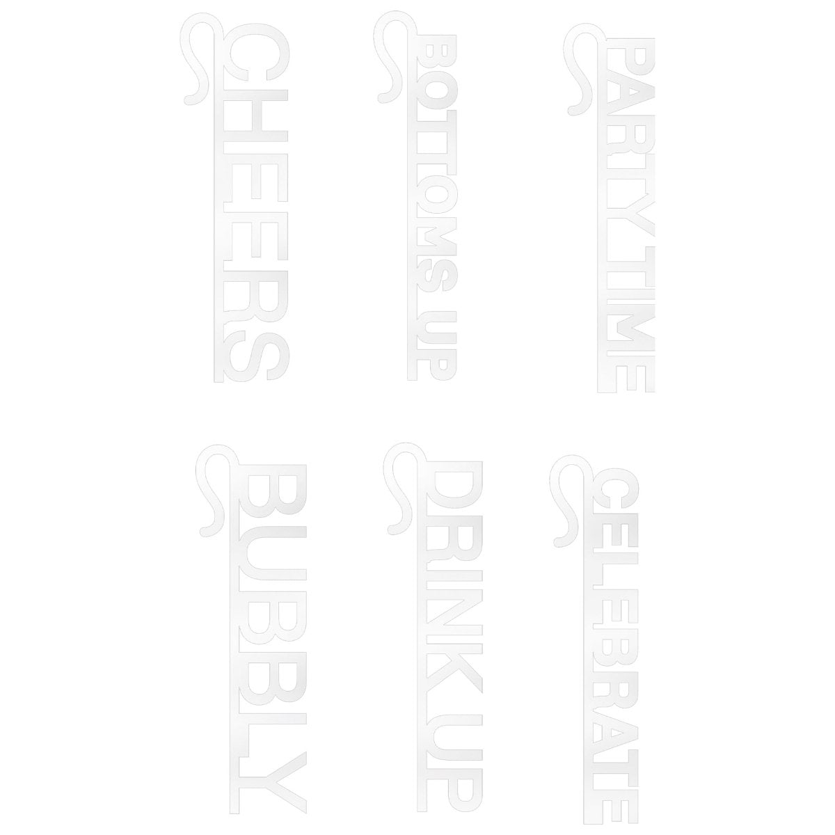 AMSCAN CA New Year New Year's Plastic Drink Charms, 6 Count 192937464298