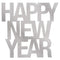 AMSCAN CA New Year Silver Happy New Year Glitter Cutout, 18 x 17.6 Inches, 1 Count 192937464106