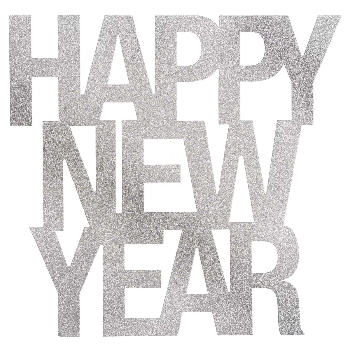 AMSCAN CA New Year Silver Happy New Year Glitter Cutout, 18 x 17.6 Inches, 1 Count 192937464106