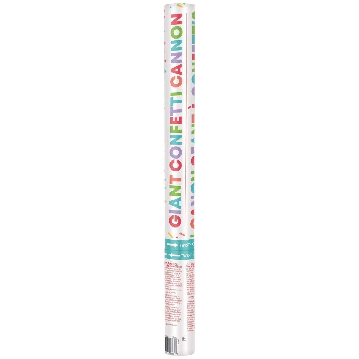 AMSCAN CA Party Supplies Giant Confetti Cannon, Rainbow, 1 Count 192937381830