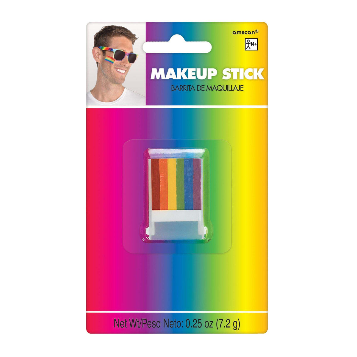 AMSCAN CA Pride Pride Day Rainbow Makeup Stick, 1 Count