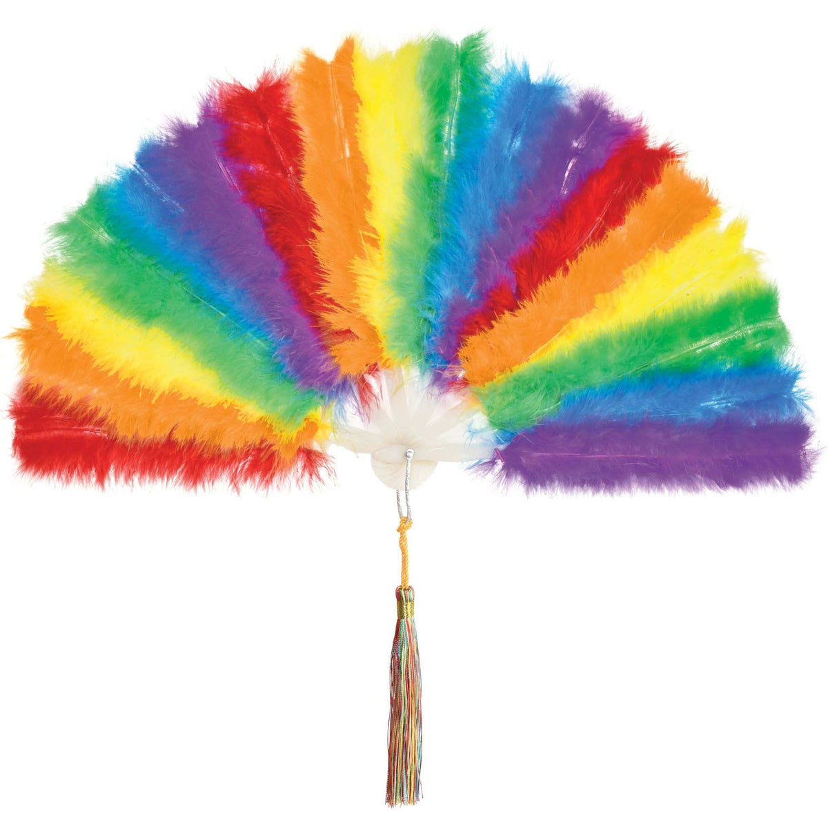 AMSCAN CA Pride Pride Raibow Fan, 9 Inches, 1 Count