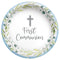 AMSCAN CA Religious Blue Communion Large Round Lunch Paper Plates, 9 Inches, 20 Count