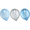 AMSCAN CA Religious Blue Communion Printed Latex Balloons, Blue and Grey, 12 Inches, 15 Count 192937457528