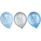 AMSCAN CA Religious Blue Communion Printed Latex Balloons, Blue and Grey, 12 Inches, 15 Count 192937457528
