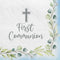 AMSCAN CA Religious Blue Communion Small Beverage Napkins, 40 Count