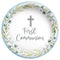 AMSCAN CA Religious Blue Communion Small Round Dessert Paper Plates, 7 Inches, 20 Count
