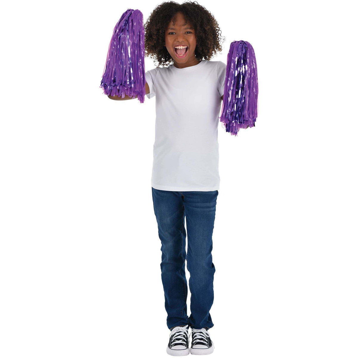 AMSCAN CA Sports Theme Purple Cheerleading Pom Poms, 2 Count