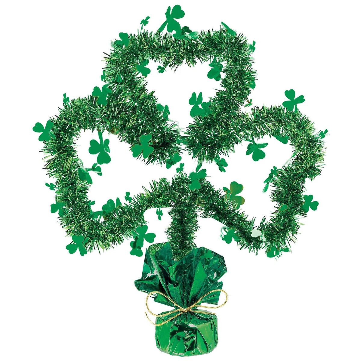 AMSCAN CA St-Patrick St-Patrick's Day Green Clover Shaped Centerpiece, 13.5 X 9.5 Inches, 1 Count