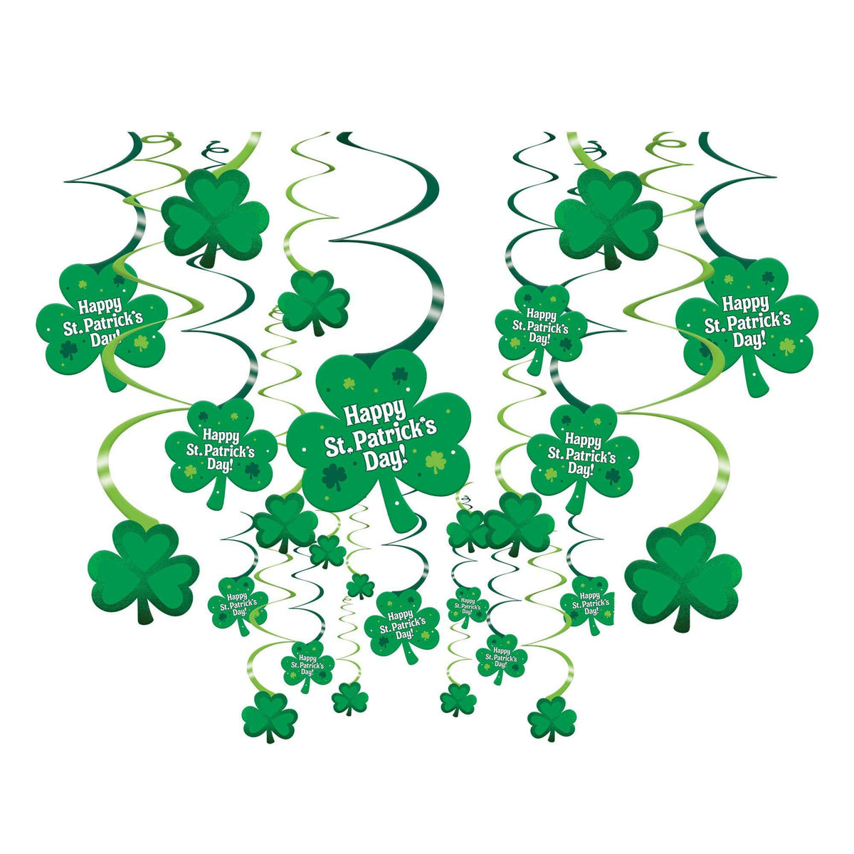 AMSCAN CA St-Patrick St-Patrick's Day Swirl Decoration Kit with Cutouts, 30 Count