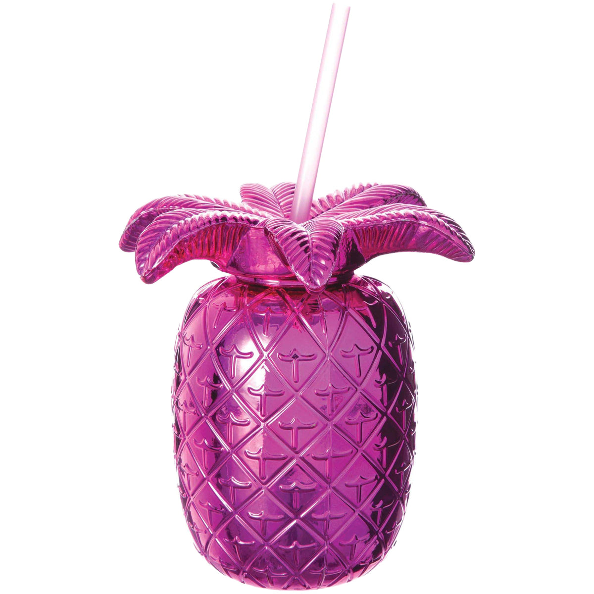AMSCAN CA Summer Pineapple Electroplated Sippy Cup, 18 oz, 1 Count