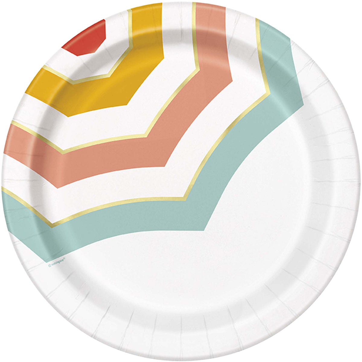 AMSCAN CA Summer Poolside Summer Large Round Lunch Paper Plates, 9 Inches, 8 Count