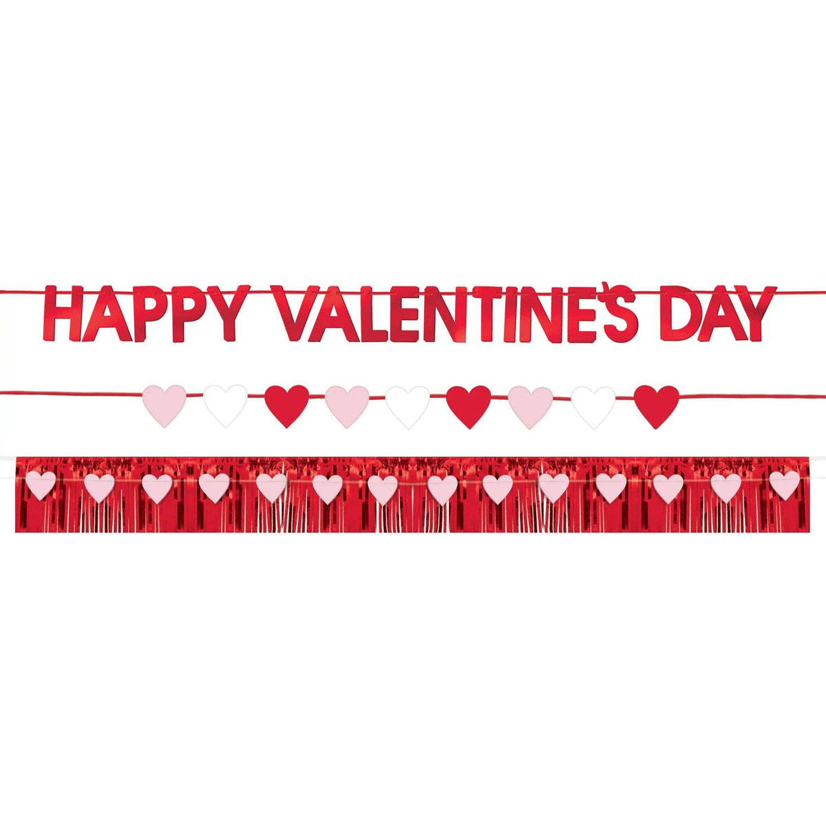 AMSCAN CA Valentine's Day Happy Valentine's Day Foil Banner Kit, 72 Inches, 1 Count