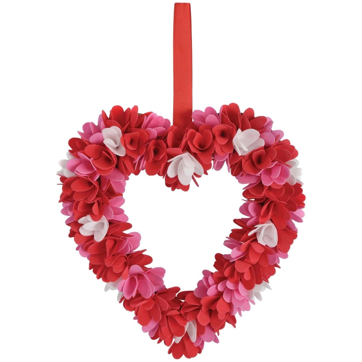 AMSCAN CA Valentine's Day Valentine Heart Floral Wreath, 13.4 x 12.6 Inches, 1 Count 192937475263