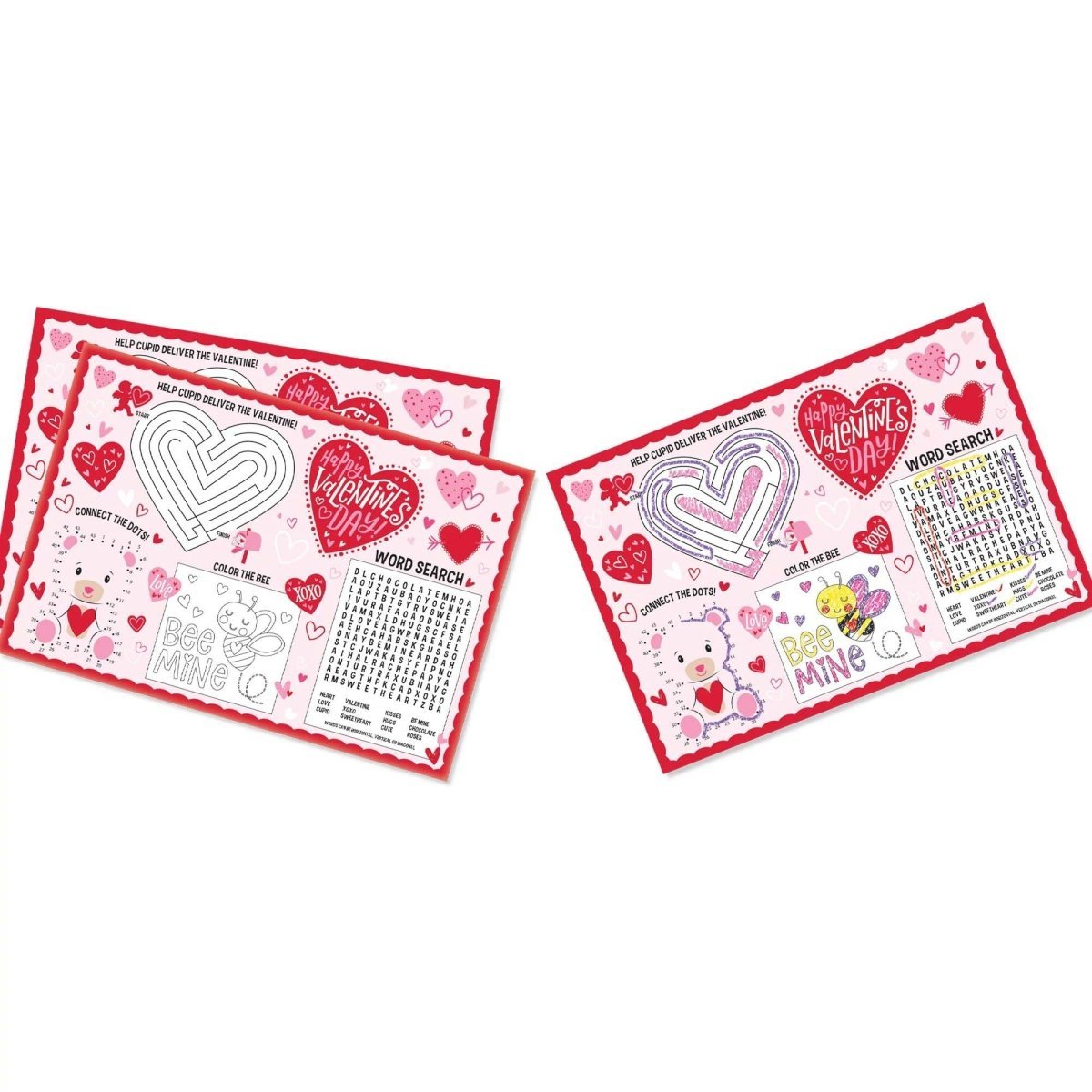 AMSCAN CA Valentine's Day Valentine's Day Coloring Placemats, 24 Count 192937475423