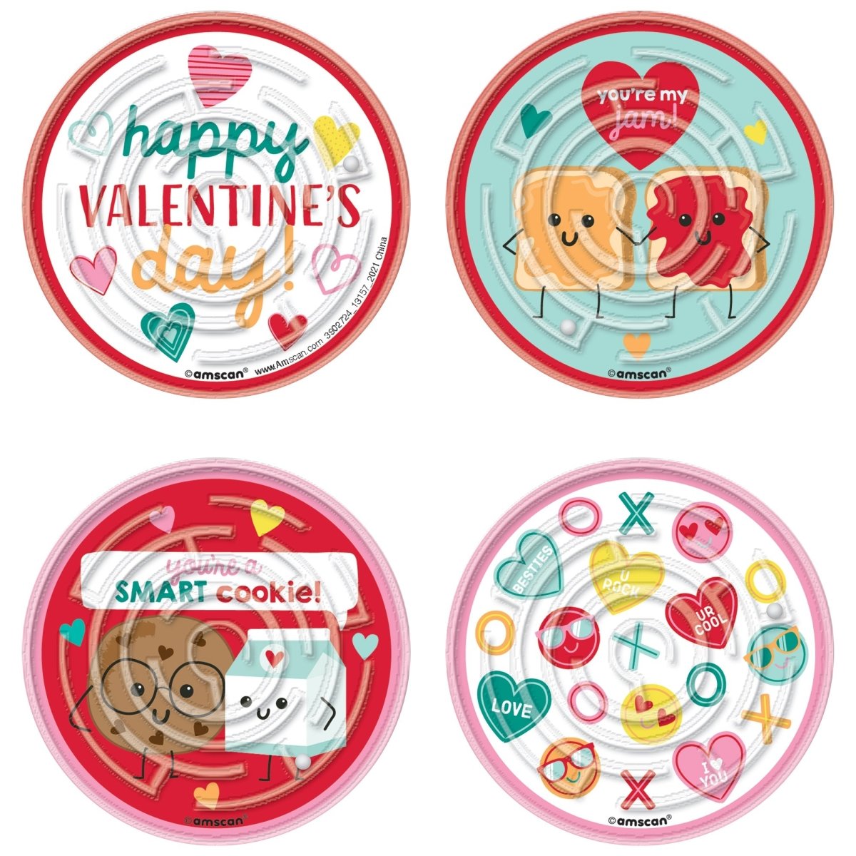 AMSCAN CA Valentine's Day Valentine's Day Maze Puzzles, 12 Count 192937299968