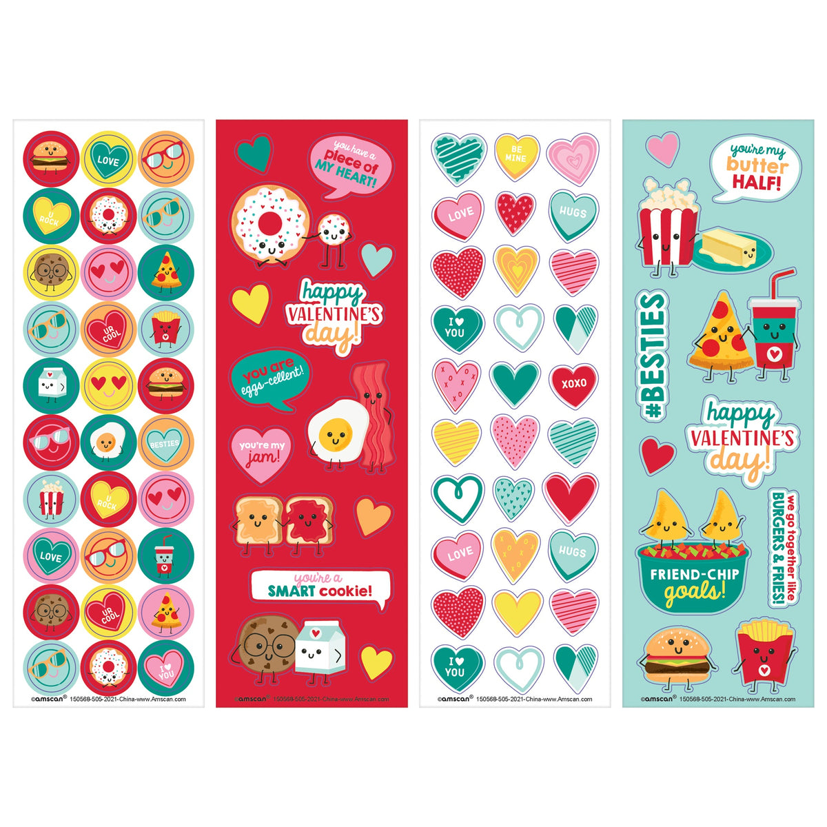 AMSCAN CA Valentine's Day Valentine's Day Stickers, 36 Count 192937299982