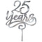 AMSCAN CA Wedding Anniversary Happy 25th Anniversary Silver Cake Topper, 1 Count