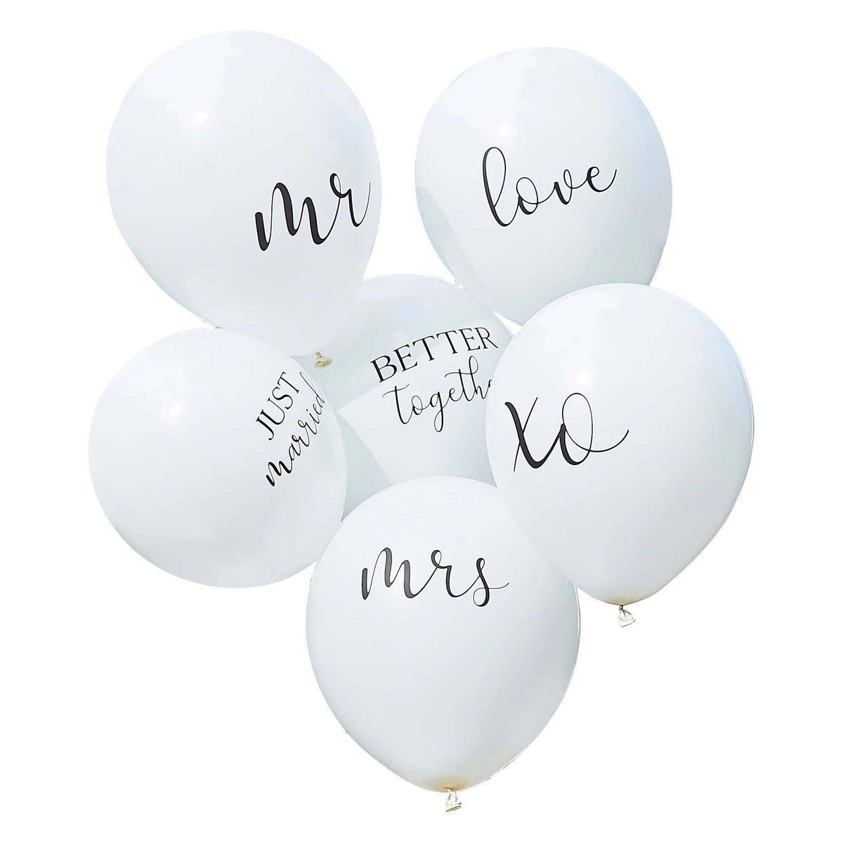 AMSCAN CA Wedding Mr & Mrs Latex Balloons, 12 Inches, 6 Count