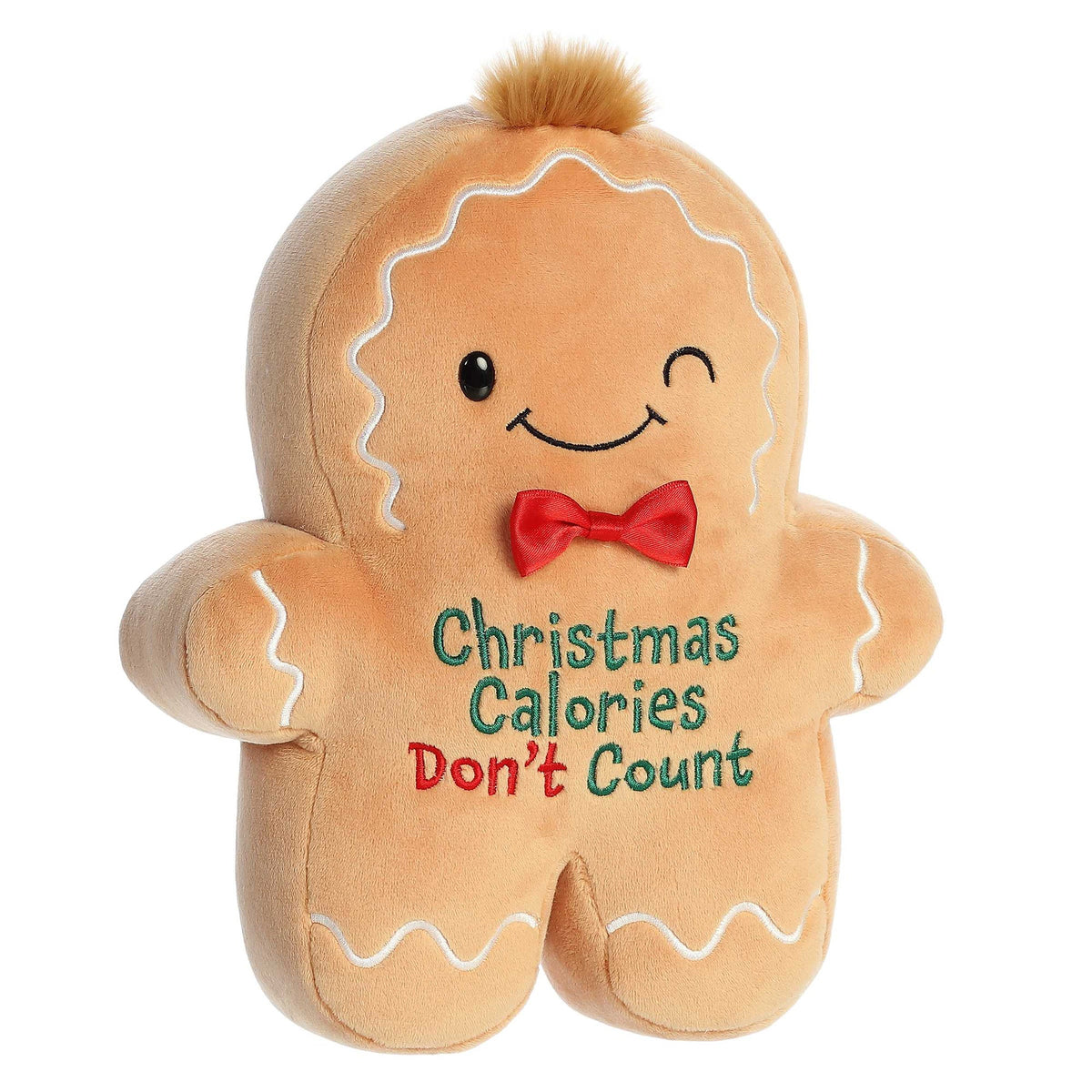Aurora World Christmas Gingerbread "Christmas Calories Don't Count" Christmas Plush, 10 Inches, 1 Count 092943993792
