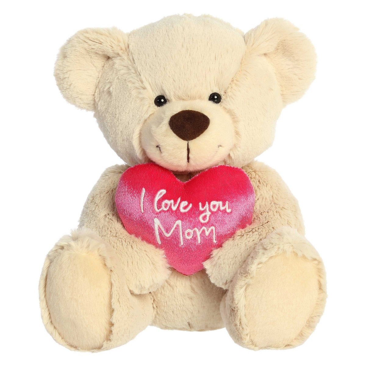 Aurora World Mother's Day Bear Plush I Love You Mom, 11 Inches, 1 Count 092943822153