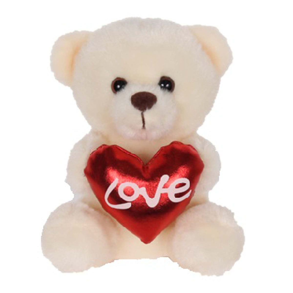 BB TOYMAKER Valentine's Day Cream Love Bear Plush, 5 Inches, 1 Count