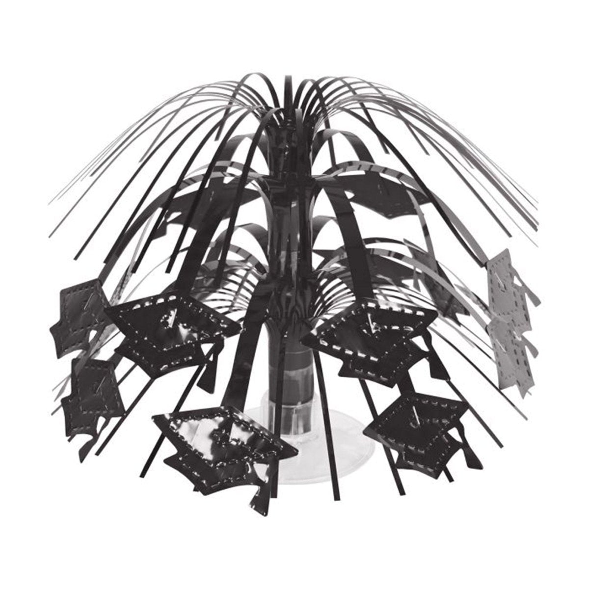 BEISTLE COMPANY Graduation Black Grad Cap Mini Cascade Centerpiece, 7.5 Inches, 1 Count 034689257929