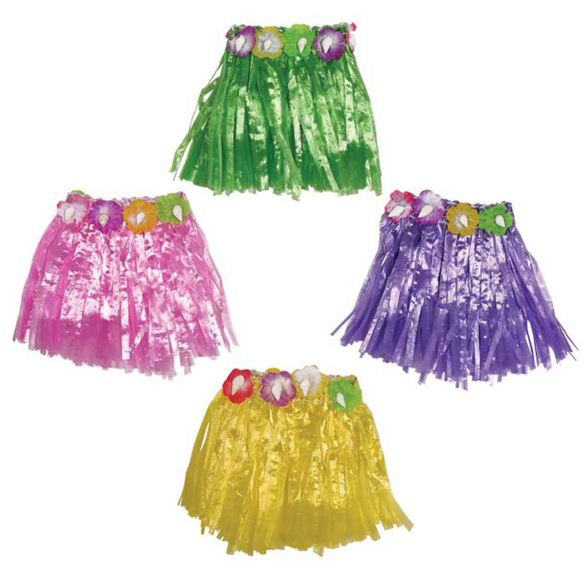 BEISTLE COMPANY Theme Party Hula Skirt for Drinks, 3.5 Inches, 4 Count