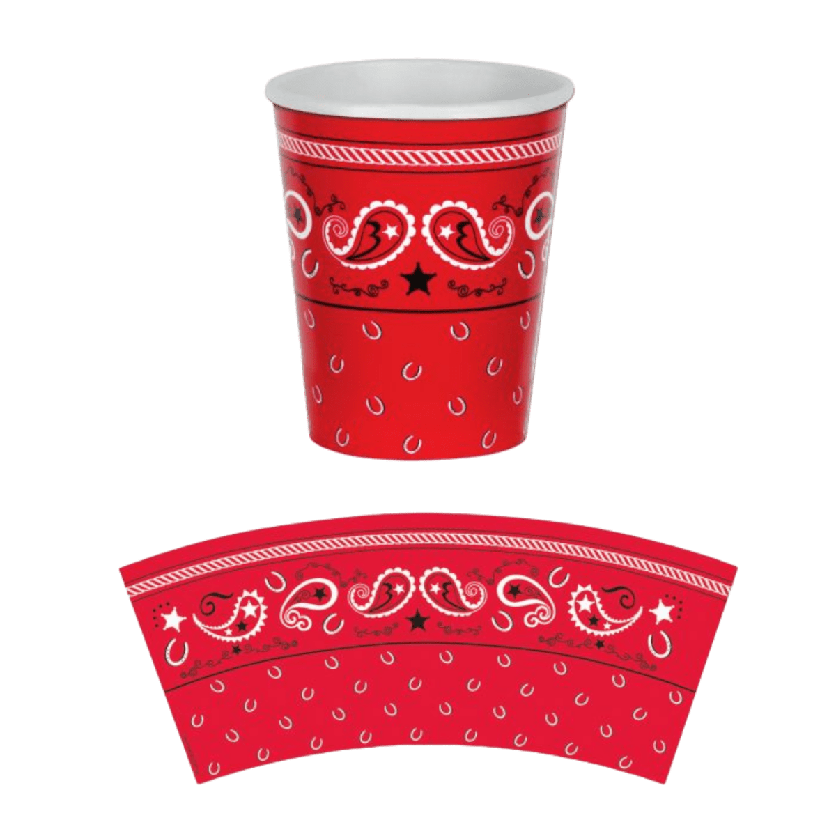 BEISTLE COMPANY Theme Party Western Red Party Paper Cups, 9 Oz, 8 Count 034689582090
