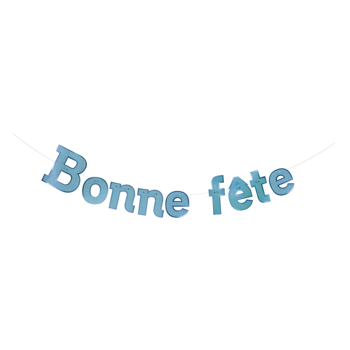 BK-Cowry Ningbo Trading CO Ltd General Birthday Light Blue "Bonne Fête" Diamond Letter Banner, 94 Inches, 1 Count 810120719207