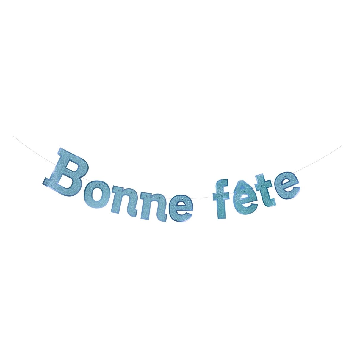 BK-Cowry Ningbo Trading CO Ltd General Birthday Light Blue "Bonne Fête" Diamond Letter Banner, 94 Inches, 1 Count 810120719207