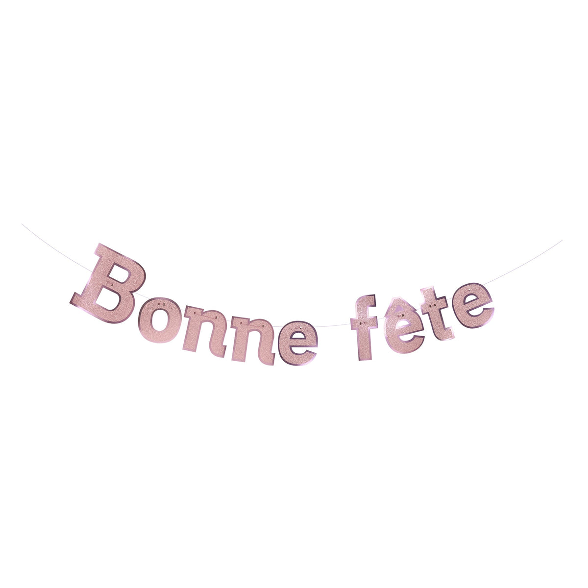 BK-Cowry Ningbo Trading CO Ltd General Birthday Light Pink "Bonne Fête" Diamond Letter Banner, 94 Inches, 1 Count 810120719184