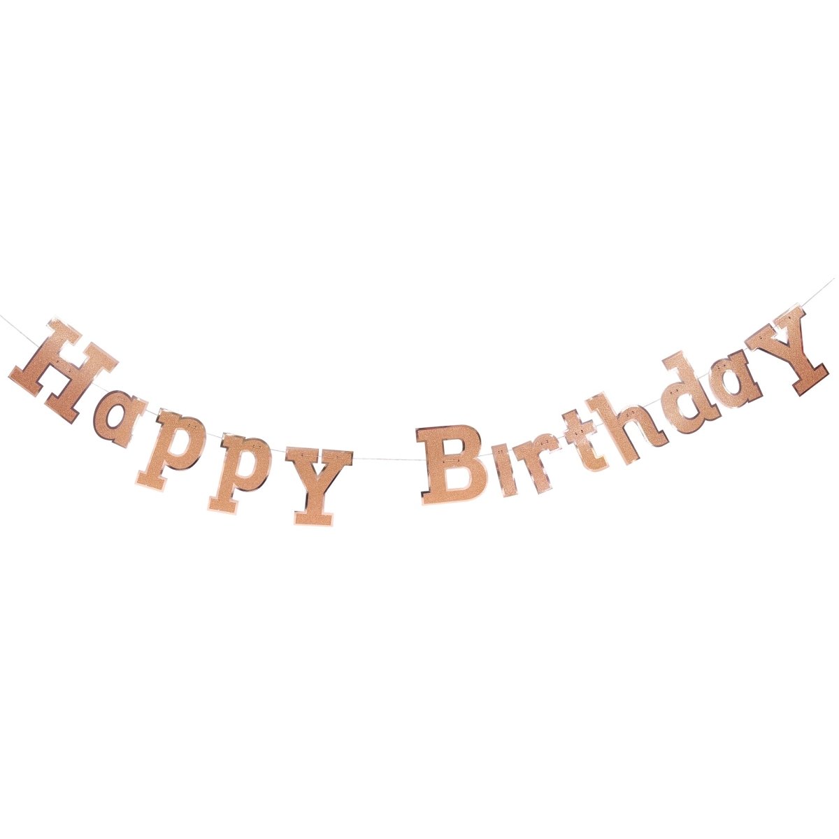BK-Cowry Ningbo Trading CO Ltd General Birthday Rose Gold Happy Birthday Diamond Letter Banner, 94 Inches, 1 Count 810120719238