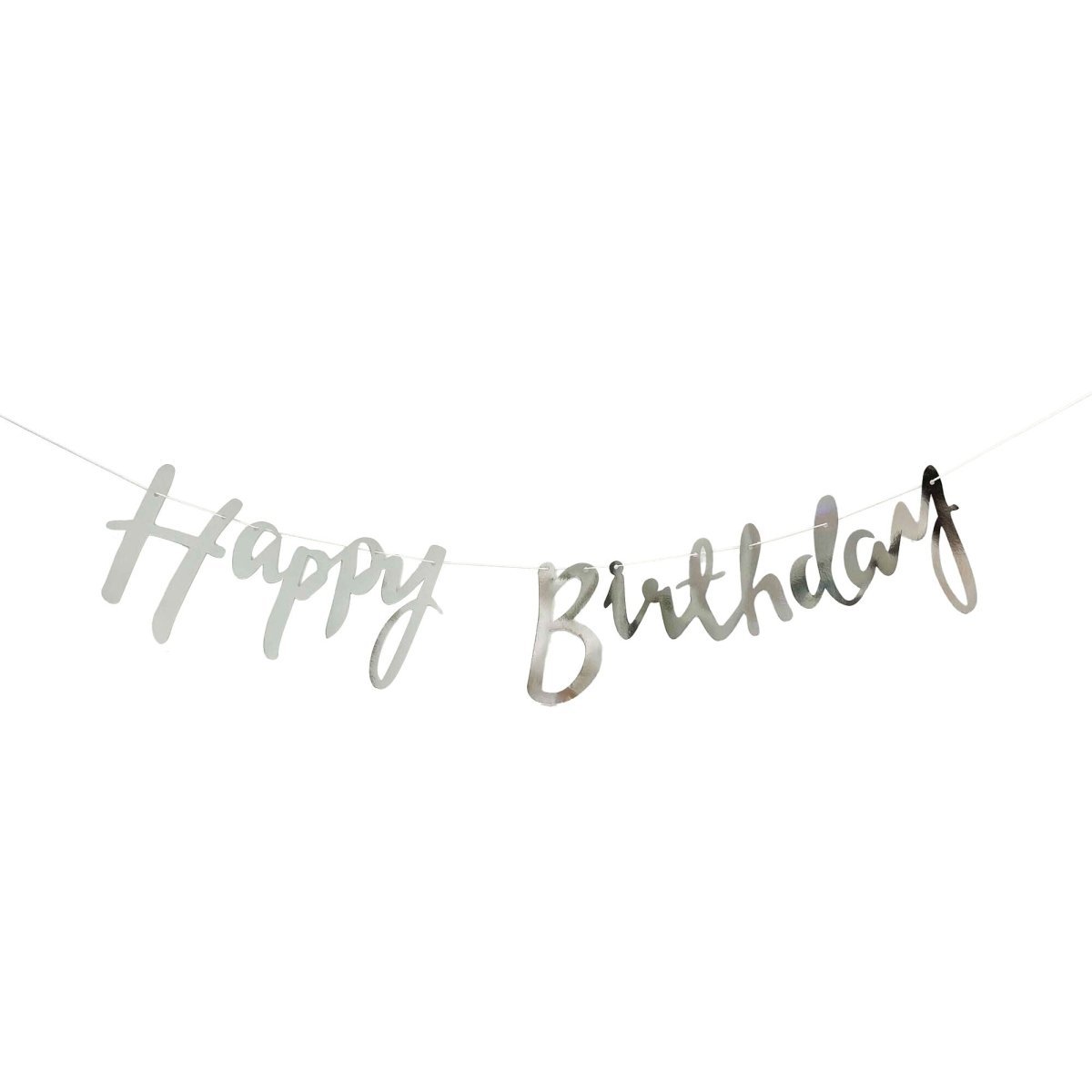 BK-Cowry Ningbo Trading CO Ltd General Birthday Silver Happy Birthday Foil Letter Banner, 94 Inches, 1 Count 810120715803