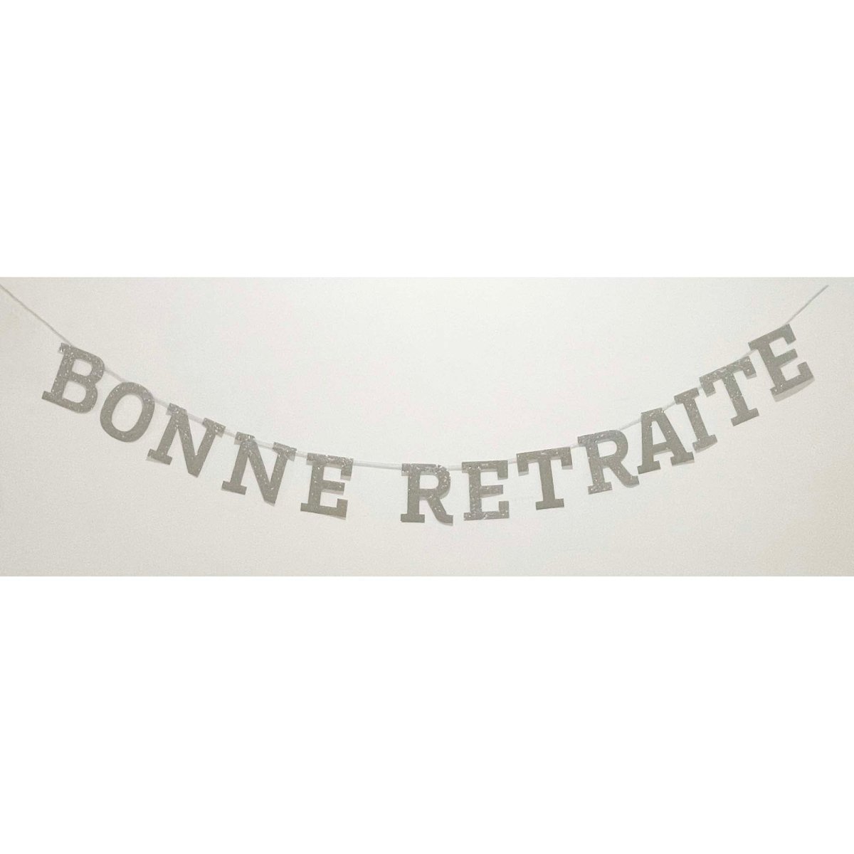 BK-Cowry Ningbo Trading CO Ltd Retirement Silver "Bonne Retraite" Letter Banner, 94 Inches, 1 Count