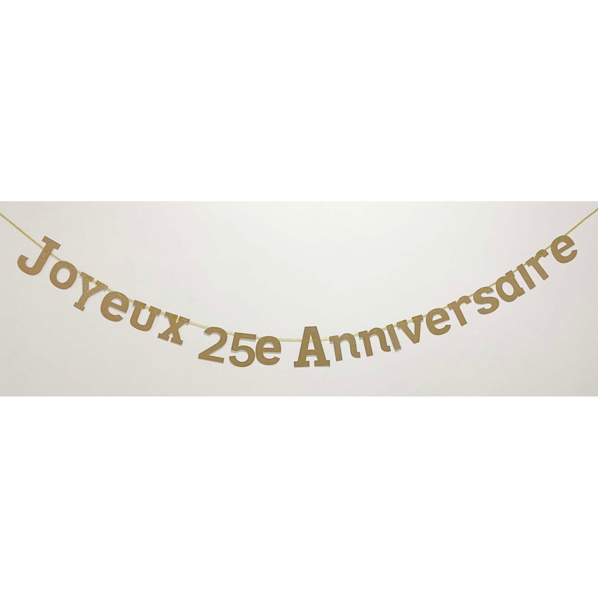 BK-Cowry Ningbo Trading CO Ltd Wedding Anniversary Gold "Joyeux 25e Anniversaire" Letter Banner, 94 Inches, 1 Count 810120711256
