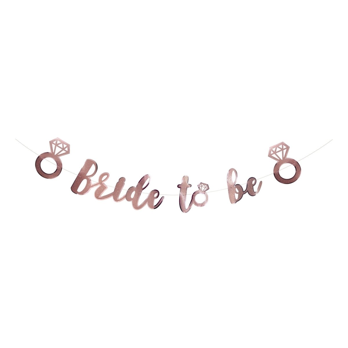 BK-Cowry Ningbo Trading CO Ltd Wedding Rose Gold Bride to Be Diamond Letter Banner, 94 Inches, 1 Count 810120719245
