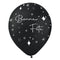 BK LATEX General Birthday Black "Bonne Fête" Latex Balloons, 12 Inches, 15 Count 840482502315